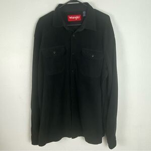 Wrangler Men’s Black Fleece Shirt Long‎ Sleeve Western Cowboy Casual Rodeo XL